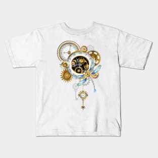 Steampunk Dragonfly with Clock Kids T-Shirt